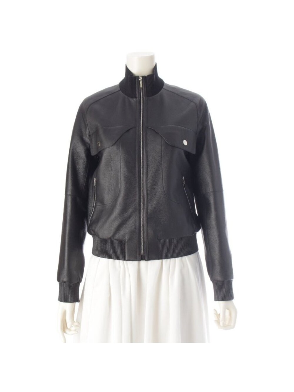 Hermes Deerskin Sellier Buttons Jacket Black 34